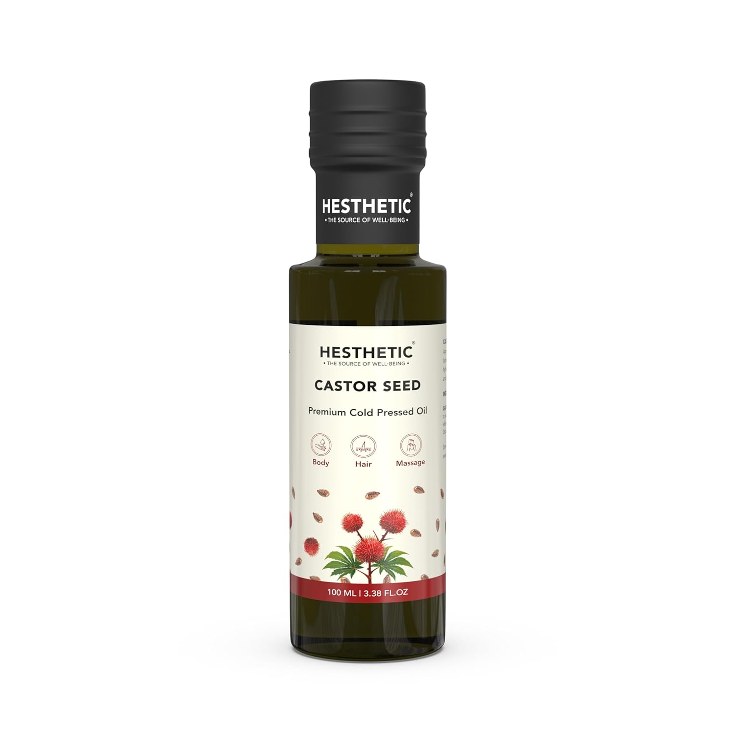 HESTHETIC Premium Cold Pressed Castor Oil, 100 ML